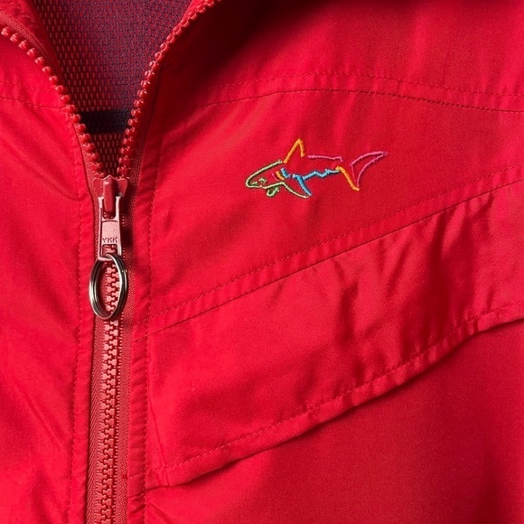 Greg Norman Full Zip Wind Rain Jacket in Red Size Medium - Picture 3 of 5